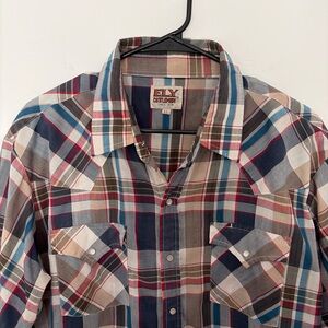 Ely Cattleman Men's Multicolor Plaid Button Down Shirt